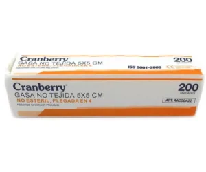 Gasas 5x5 Cranberry 200 Unidades