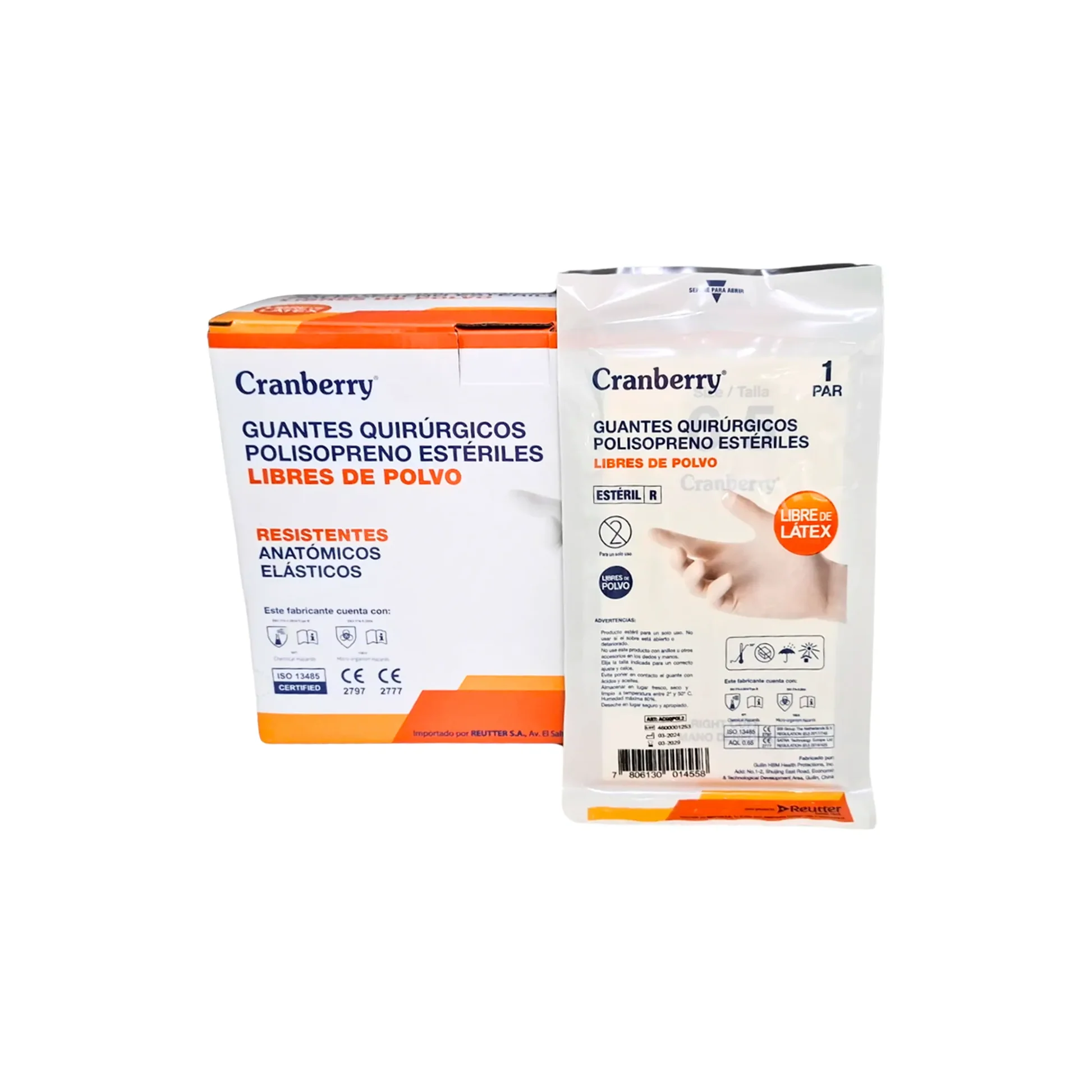 Guantes quirúrgicos de látex estériles – Cranberry